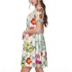 thumbnail image 2 of Balery Spring floral Vestidos sueltos de manga corta para mujer, vestidos de verano 2025, vestidos casuales de corte A con vuelo., 2 of 6