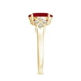 thumbnail image 4 of Oval Cut Prong Set Ruby Engagement Solitaire Ring for Women 925 Sterling Silver Yellow Gold Plated Moissanite Side Stone Ring Size 6, 4 of 4