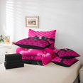 thumbnail image 6 of Manfei Cute Black Bow 7-Piece Twin Bedding,Rustic Western Damask Bedding Comforter Set,Black Reversible, 6 of 7