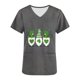 thumbnail image 4 of Fiudx Liquidación de Ofertas Flash Blusa de Manga Corta con Cuello En V para Mujer, Uniforme de Trabajo, Impresión de Bolsillo, 4 of 5