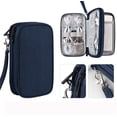 thumbnail image 1 of Electronic Organizer,3 Compartments Travel Cable Organizer Bag Pouch Portable Electronic Accessories Storage Case for Cable,Cord,Charger,Earphone,USB,Hard Drives,SD Card(M,Dark blue), 1 of 5