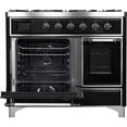 thumbnail image 2 of ILVE Majestic II 40" LP Glass Door/Griddle Metal Range in Glossy Black/Chrome, 2 of 3