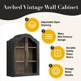 thumbnail image 5 of Arched Wall Cabinet with Glass Doors, SMaterial Engineered Wood Recommended Uses For Product Decorative items, Kitchen Appliances, Toiletry Product Dimensions 9.5"D x 23.6"Wtorage Cabinet for Kitchen, 5 of 6