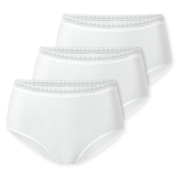 SCHIESSER Bragas de mujer, paquete de 3 - 3Pack Rio Slip, Stretch Cotton, liso Blanco M (Medium)