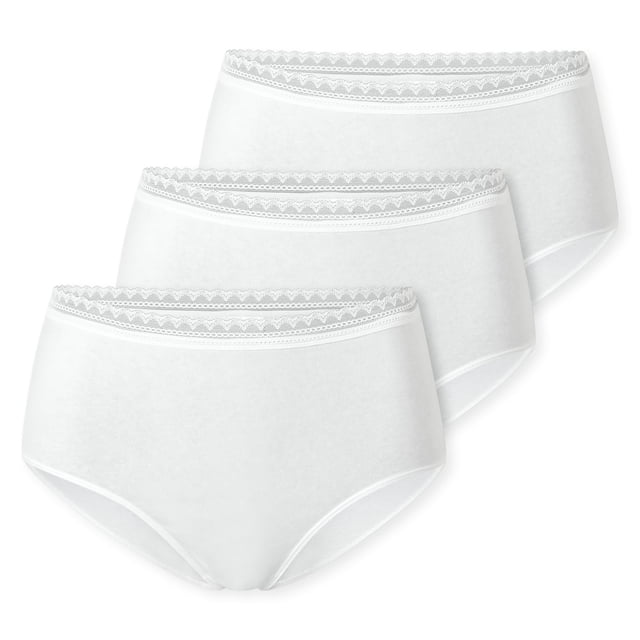 SCHIESSER Bragas de mujer, paquete de 3 - 3Pack Rio Slip, Stretch Cotton, liso Blanco M (Medium)