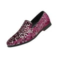 thumbnail image 2 of YYUIJK Mens Suede Loafers Dress Shoes Embellishments Party Luxury Loafer Shoes Red 6.5, 2 of 4