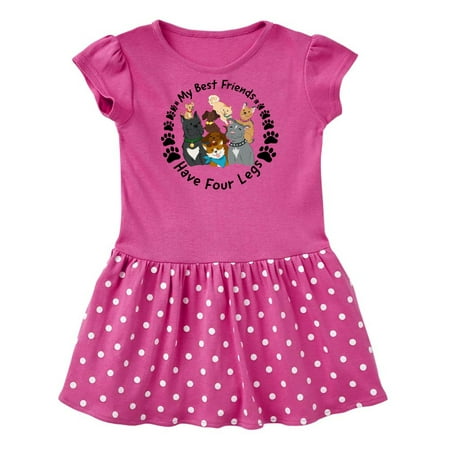 

Inktastic My Best Friends Have 4 Legs with Cute Dog Family Gift Baby Girl Dress