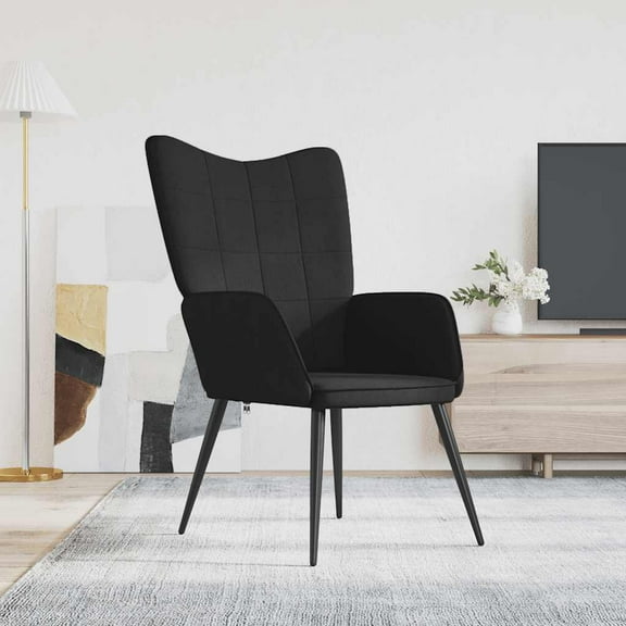 vidaXL Relaxing Chair Black Fabric