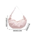 thumbnail image 3 of Bolso bandolera para mujer con borla plisada, bolso de hombro en forma de media luna, bolso de nylon tipo dumpling | Gran capacidad para portátil, tableta y cartera | Tejido suave repelente al agua, 3 of 6