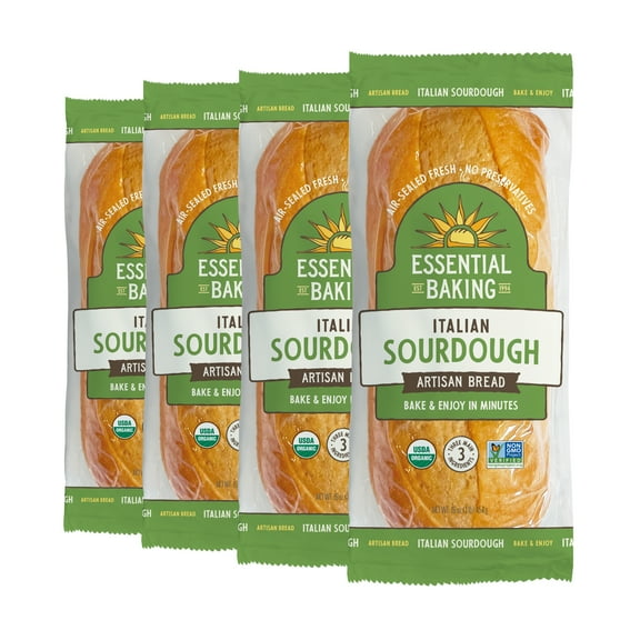 Essential Bake at Home Italian Sourdough Bread, Certified Organic, 16 oz, 4 Pack