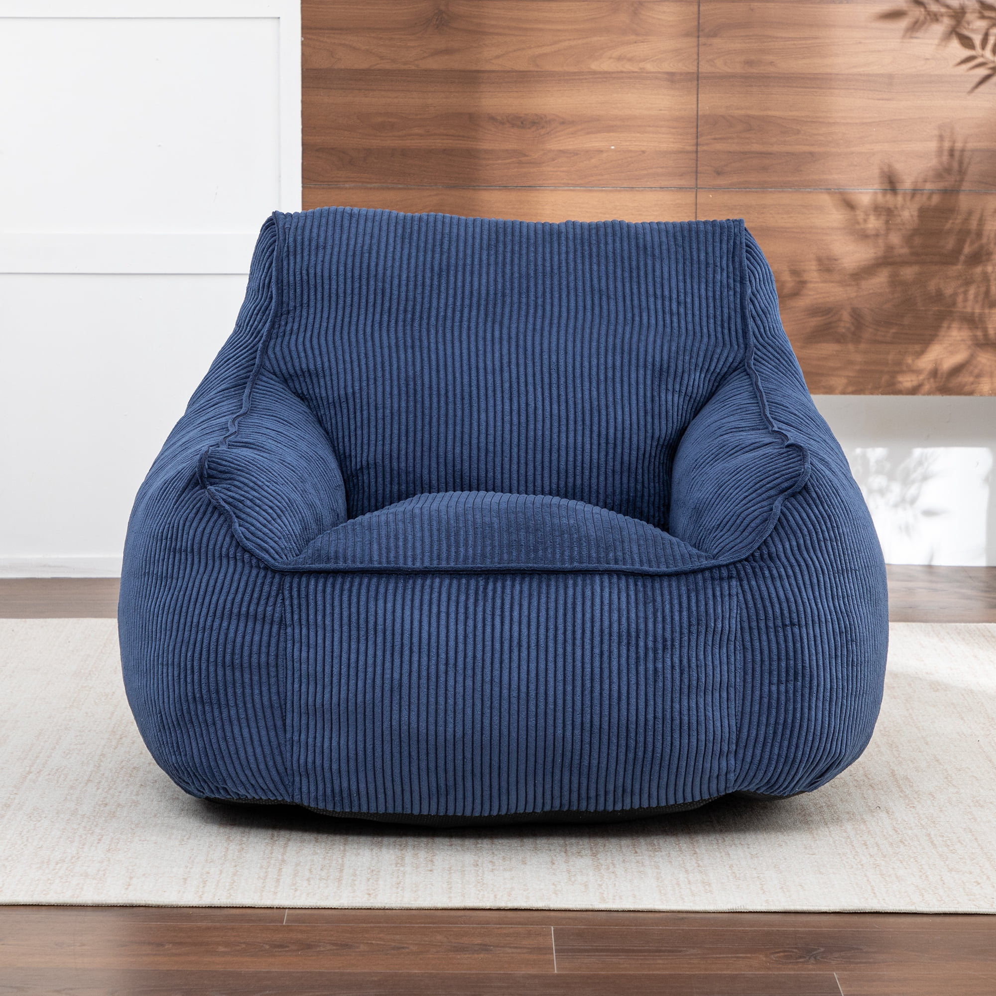 Giant Bean Bag Chair Sofa for Adults and Teens - Comfy Corduroy Large Bean Bag with Armrests for Bedroom, Living Room, Adult Lazy Sofa Couch Chair with Filler Included