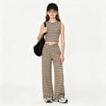 thumbnail image 3 of Bobifish Teen Girls Outfit Sets Stripe Print Tank Top Wide Leg Pants Two Piece Summer Outfit For Girls, 3 of 9