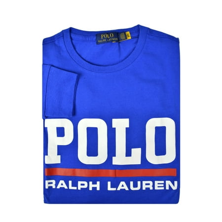 New Polo Ralph Lauren Men's Logo Graphic Long Sleeve Crewneck T-Shirt,Blue, L 7057-6