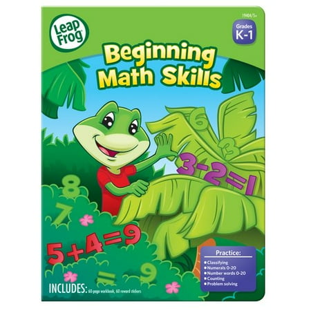 Beginning Math Series - LeapFrog Beginning Math Skills Workbook for Preschool with 60 Pages and 60 Reward Stickers (19404)