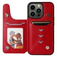 thumbnail image 4 of Allytech iPhone 13 Pro Max Wallet Case with Card Holder, PU Leather Butterfly Embossed Kickstand Magnetic Closure Shockproof Protection Case Cover for Apple iPhone 13 Pro Max 6.7",Red, 4 of 9