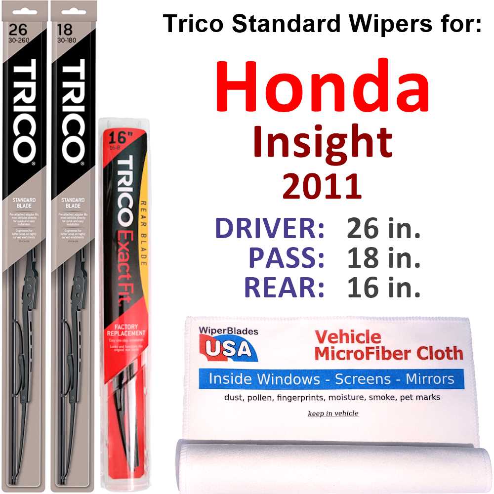 Genuine OEM Honda Insight 2019-2022 Front Wiper Rubber Insert Set - Driver & Passenger (76622-TDK-J02 / 76632-T6L-H03)