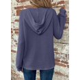 thumbnail image 2 of CAILDANL Hoodies for Women Waffle Knit Long Sleeve Drawstring Button V Neck Casual Pullover Sweatshirt Hooded Tops, 2 of 2