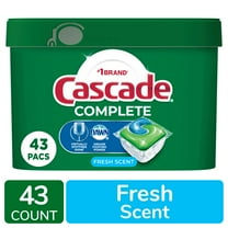 Cascade Complete ActionPacs Fresh Scent Dishwasher Detergent Pods, 43 ct