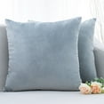 thumbnail image 6 of Btomtd 17.7x17.7 in Solid Color Textured Throw Pillow Case Bohemian Style Short Plush Pillow Cover Decorative Pillowcase for Sofa Bedroom Home Decor, Light Blue, 6 of 6