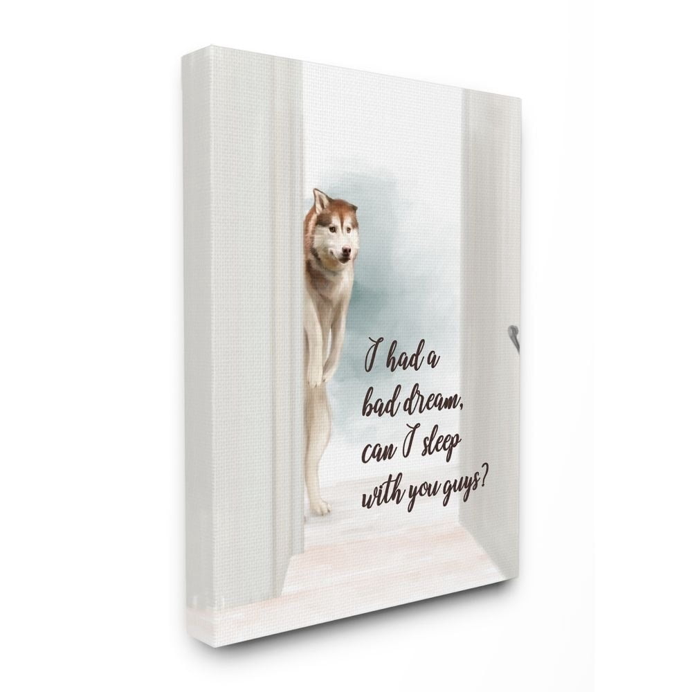 Stupell Industries Dog Nightmare Quote Funny Pet Parents Phrase Canvas Wall Art Design by Ziwei Li, 16" x 20"