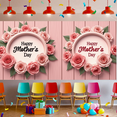 thumbnail image 2 of Floral Design Mother's Day Banner Pink Roses Mother's Day Decoration for Celebration Event Indoor Use Photography Background, 2 of 9