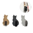 thumbnail image 3 of 6 ganchos de pared adhesivos con diseño de gato para baño, de acero inoxidable, para colgar en la pared, para el hogar y la cocina, tamaño M, 2 unidades, color plateado, dorado y gris., 3 of 8