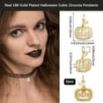 thumbnail image 2 of 1 Box 6Pcs Pumpkin Charms 18K Gold Plated Cubic Zirconia Jack O Lantern Charm for Jewelry Making DIY Crafts Supplies Decoration Clear, 2 of 6