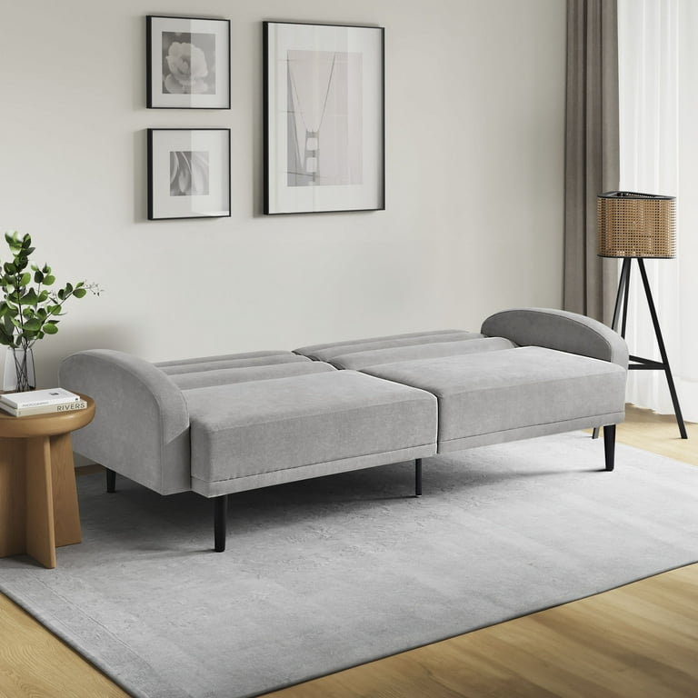 Serta Boswell Scandinavian Convertible Sofa, Light Gray Fabric
