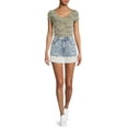 thumbnail image 4 of No Boundaries Juniors' High Rise Denim Shorts, 4 of 5