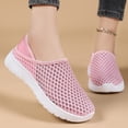 thumbnail image 2 of Duqingm Business Casual Shoes Women Womens Slip on Mesh Sneakers Breathable Knit Flat Shoes with Soft Rubber Sole Lightweight Non Slip Pink,10, 2 of 7