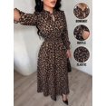 thumbnail image 6 of Multicolor Leopard Print Maxi Dress With Ruffle Neck And Elastic Waist, 6 of 21