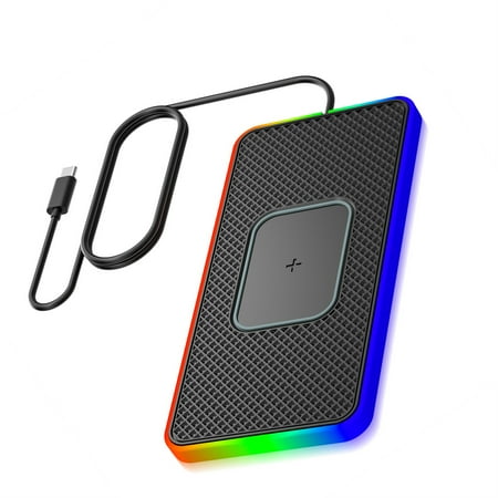 Car Wireless Charging Launch Pad Fast Charging Compact Size Ambient Lights Type-C Interface