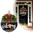 thumbnail image 1 of Halloween Wood Fall Wreaths for Front Door Decoration, Welcome Signs, 1 of 8