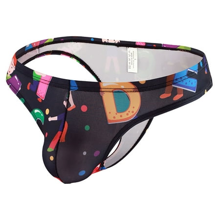

RPVATI Mens Sexy Thong Underwear G-String Low Rise Solid Nylon Pouch Sexy G-String