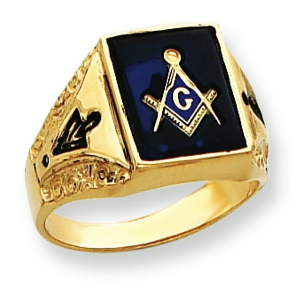 JewelryWeb 14k Yellow Gold Mens  Masonic Ring  8 9 Grams 