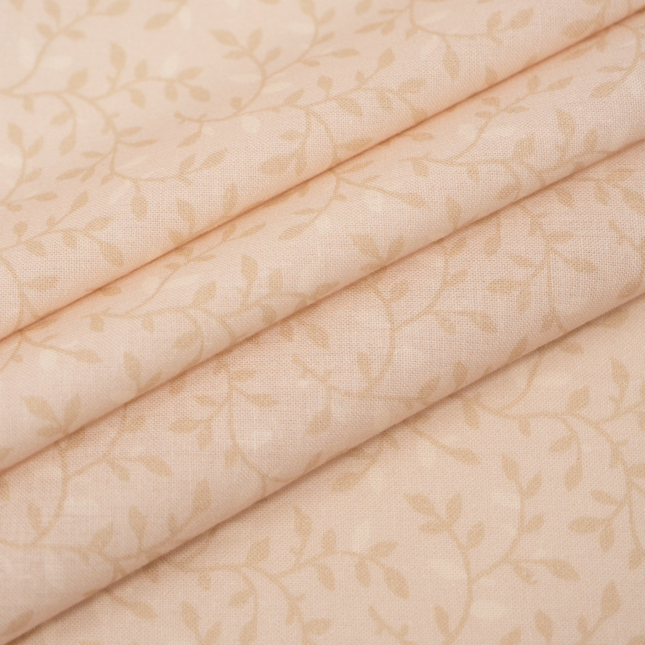 Roc-Lon 100% Cotton, 108" Wide, Quilt Backing, Prints, Leaves Beige, Cut By Yard