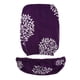 thumbnail image 3 of Para Sillas De Oficina Divididas Estiramiento Computadora Silla Giratoria Funda Antideslizante Floral Hojas moradas, 3 of 5