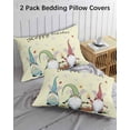 thumbnail image 2 of Happy Easter Pillow Cases Standard Size Set of 2 - Microfiber Bed Throw Pillow Covers, Cute Gnomes Eggs Spring Daisy Flowers Yellow Decorative Lumbar Pillow Cover with Envelope Closure 20"x26", 2 of 6