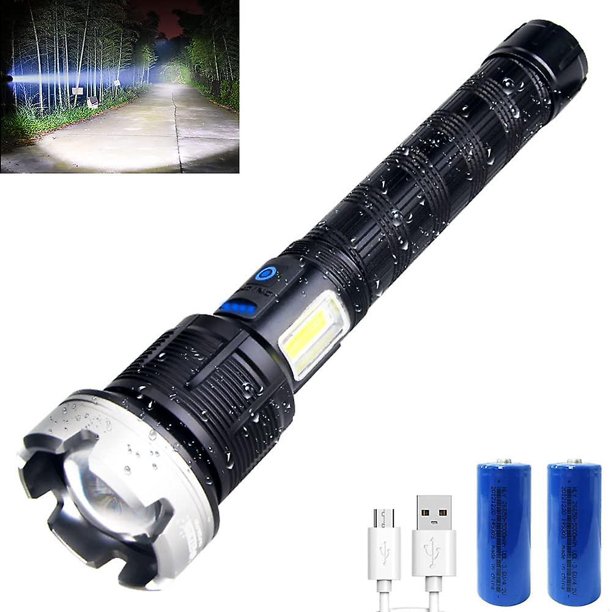5000 Lumen Adjustable Focus Flashlight, Xhp 90 Led Rechargeable
