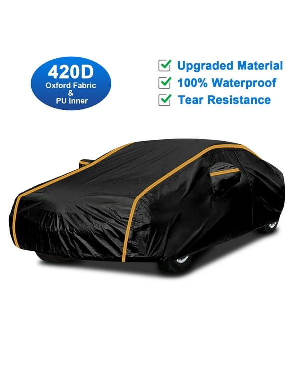 Car Cover Custom Fit for Chevrolet Chevy Camaro 1966-2023, 100% Waterproof 420D PU All Weather Outdoor Protection Black