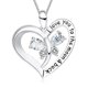 thumbnail image 1 of Joyería para mujer, collar de novia, collar de corazón para mujer, collar te amo, regalo de joyería para esposa, regalo del día de San Valentín, 1 of 5