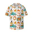 thumbnail image 5 of Daiia Fall Pumpkins And Sunflowers Men's Linen Shirts Short Sleeve Casual Shirts Button Down Shirt for Men Beach Summer Wedding Shirt-Large, 5 of 6