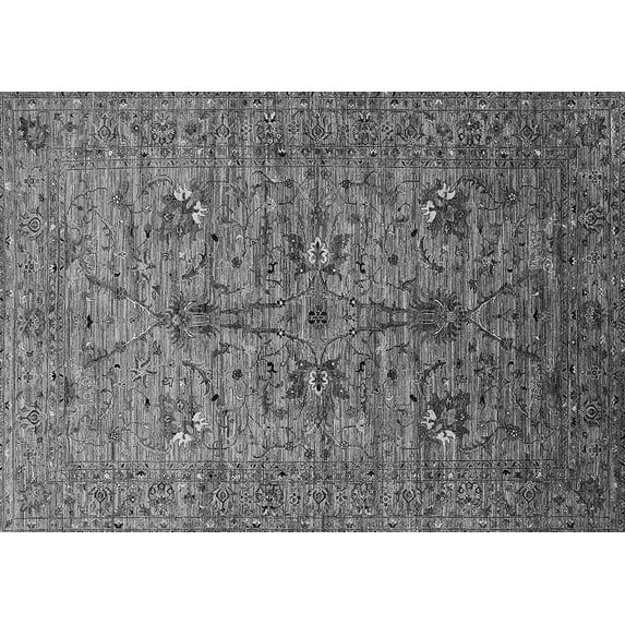 Ahgly Company Indoor Rectangle Oriental Gray Industrial Area Rugs, 5' x 8'