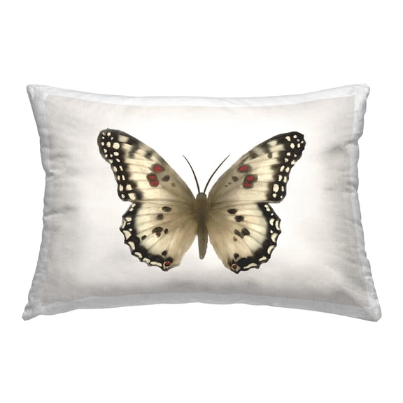 Stupell Industries Tan Symmetrical Butterfly Decorative Printed Throw Pillow Design by Elizabeth Medley.
