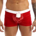 thumbnail image 3 of CHICTRY Ensemble de Noël pour Hommes Tenues de Père Noël 2 Pcs Boxeurs Rouges Shorts de Vacances avec Chapeau Rouge TTG, 3 of 7