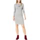 thumbnail image 2 of Maison Jules Vestido ajustado y acampanado con cuello vuelto para mujer, gris, pequeño, 2 of 2