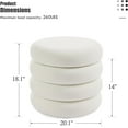 thumbnail image 3 of Flouki 20.1'' Storage Ottoman Round, Velvet Pouf Ottoman Foot Rest with Removable Lid, Modern White Vanity Stool Seating for Girls Women, Foot Stool for Living Room, 3 of 7