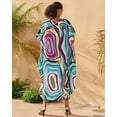 thumbnail image 2 of EDOLYNSA Turkish Kaftan Gown Plus Size Swimwear Cover Up Loose Casual Dress Tunic Long Caftan Loungewear, 2 of 8