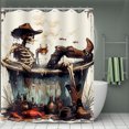 thumbnail image 4 of Fabric Shower Curtain Liner Polyester Reinforced Rustproof Halloween Design Water Resistant Machine Washable for Bathroom Tub Enclosure, 4 of 5