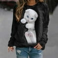 thumbnail image 2 of Bjutir Womens Sweatshirts Animal Casual Loose Cute Cat Print Long Sleeve Round Neck Sweatshirt Black, 2 of 4